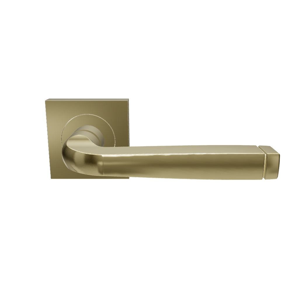 Annecy Lever Square Rose Polished Brass