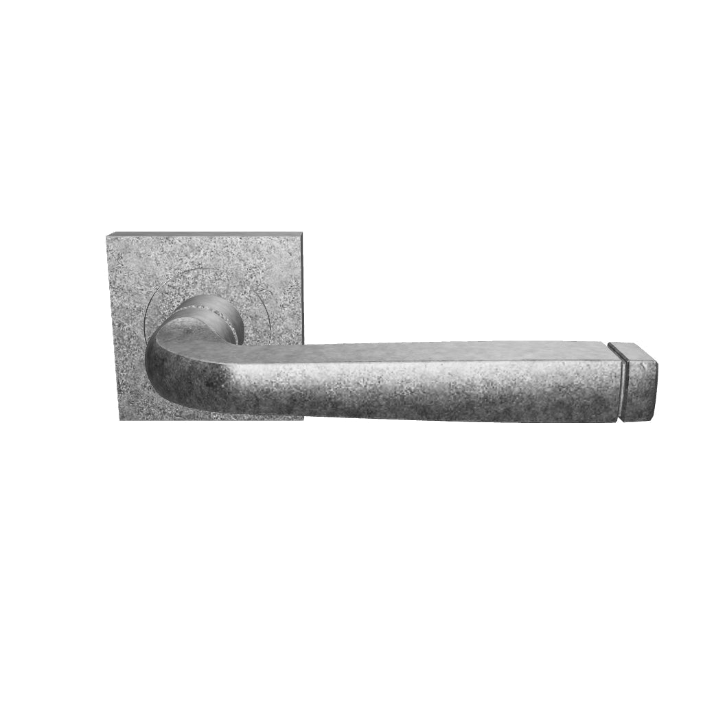 Annecy Lever Square Rose Distressed Nickel
