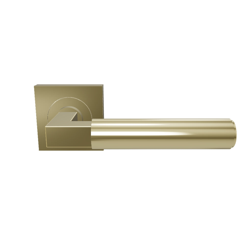 Berlin Lever Polished Brass Square Rose