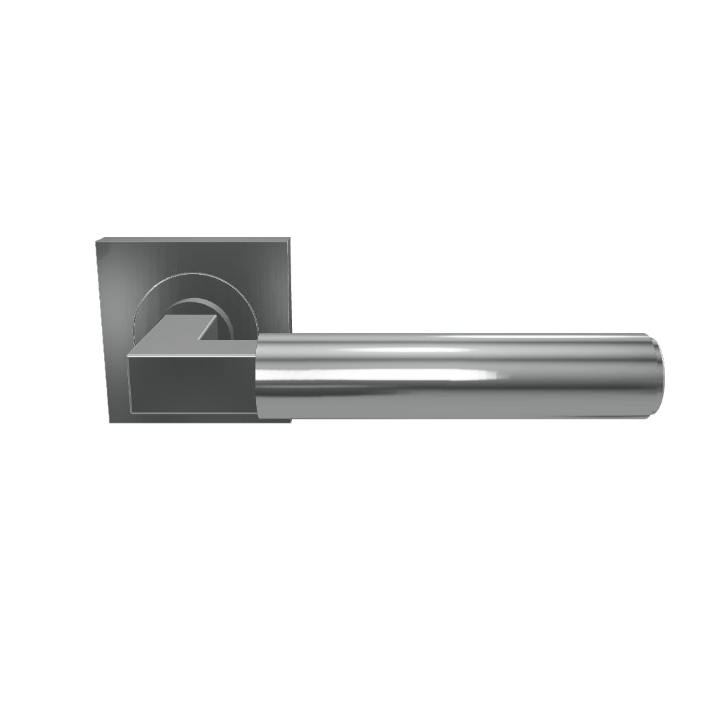 Berlin Lever Brushed Chrome Square Rose