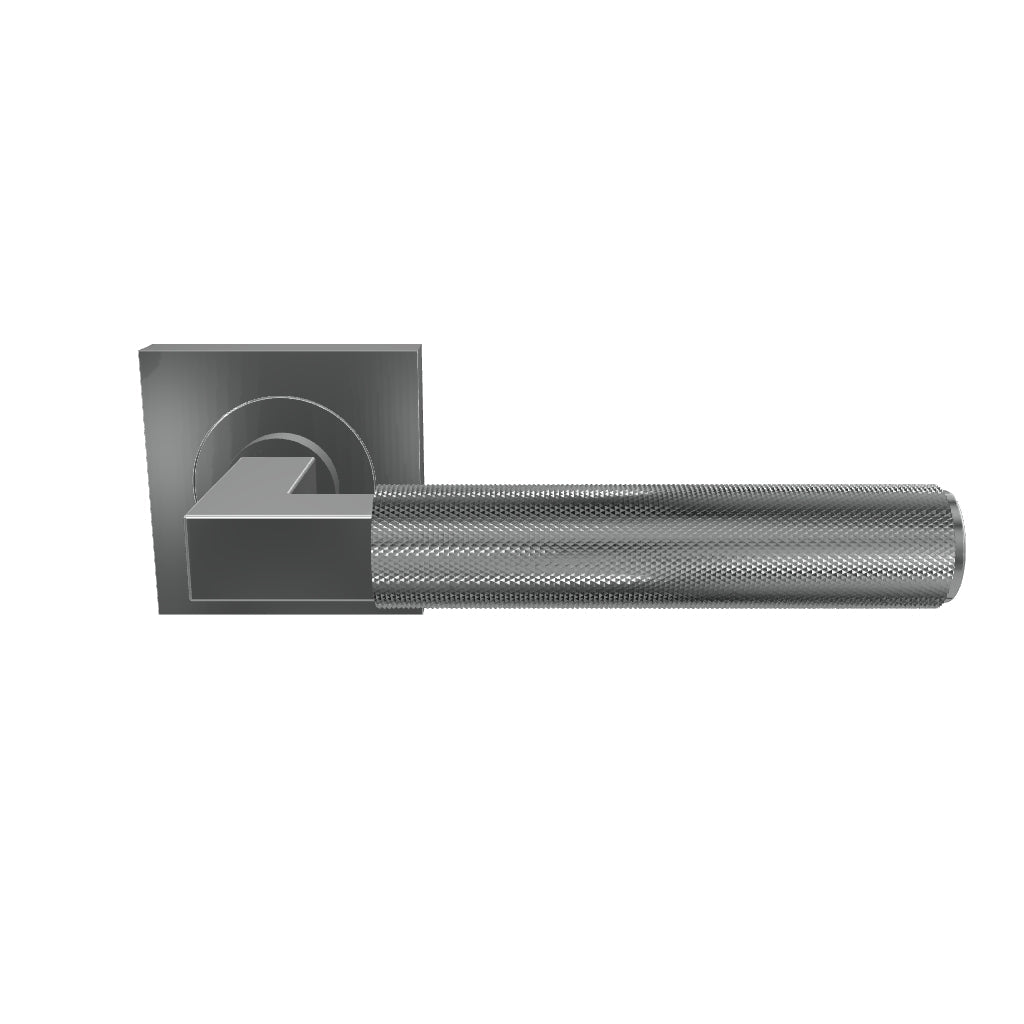 Brunswick Lever Brushed Chrome Square Rose