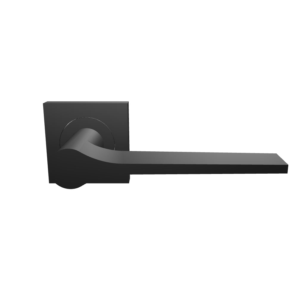 Como Lever Matt Black Square Rose