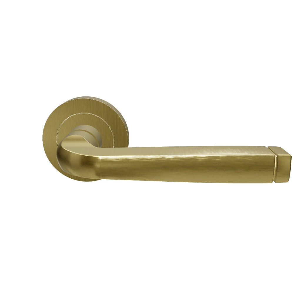 Annecy Round Rose Lever, Brushed Brass