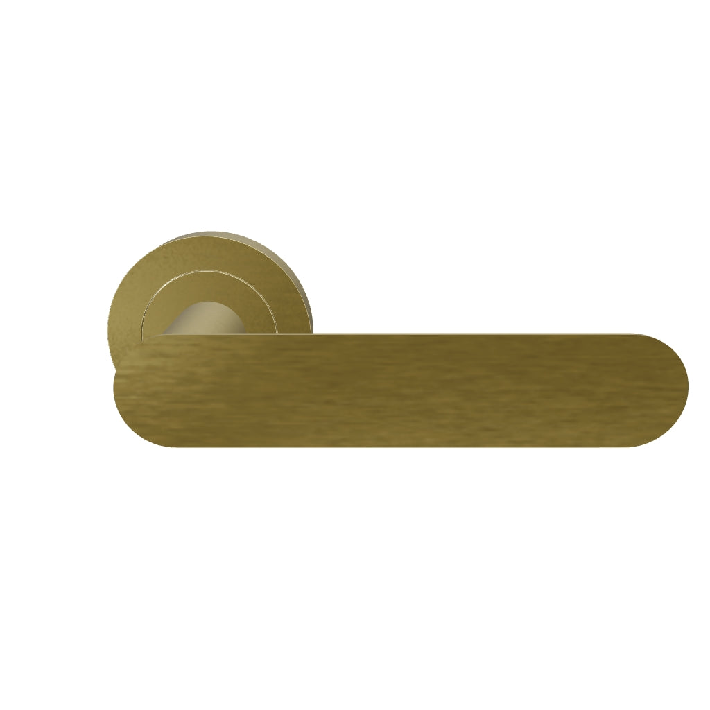 Bronte Lever Brushed Brass Round Rose