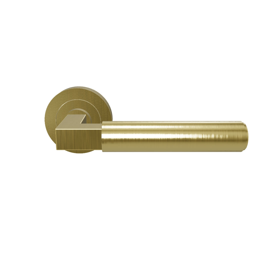 Berlin Lever Brushed Brass Round Rose