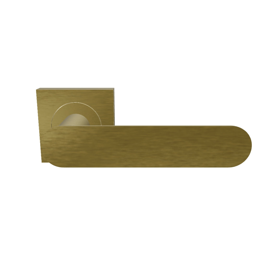 Bronte Lever Brushed Brass Square Rose