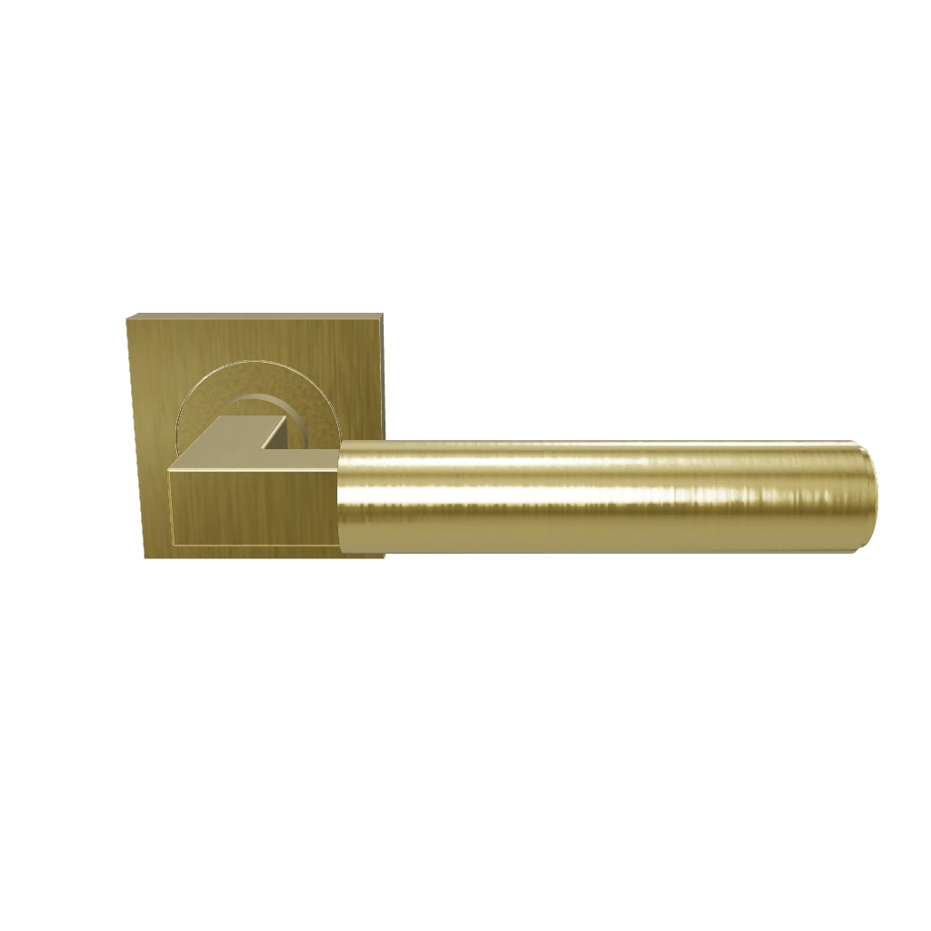 Berlin Lever Brushed Brass Square Rose