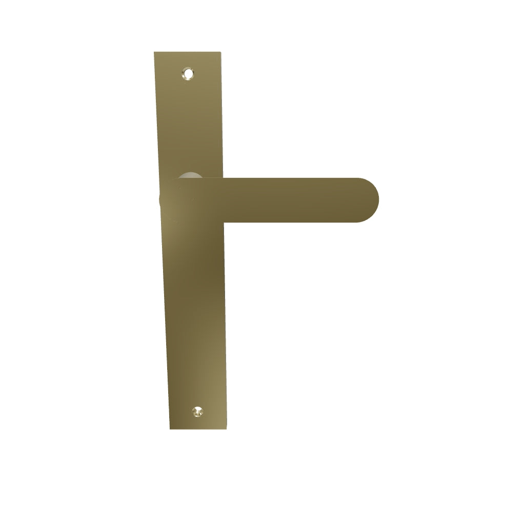 Bronte Lever Polished Brass Rectangular Backplate