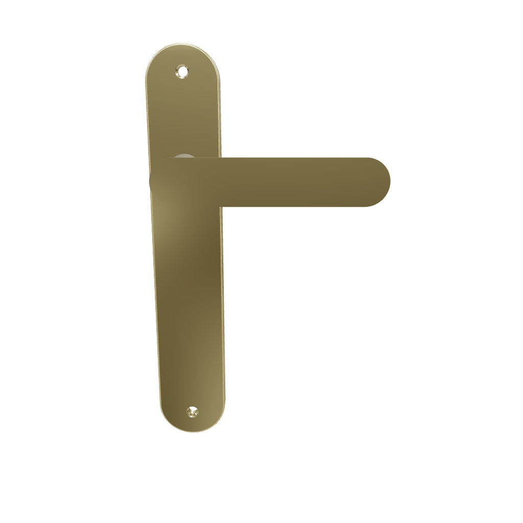 Bronte Lever Polished Brass Oval Backplate