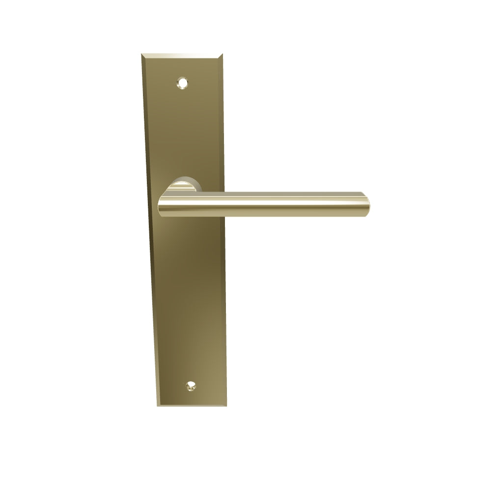 Baltimore Lever Polished Brass Chamfered Backplate
