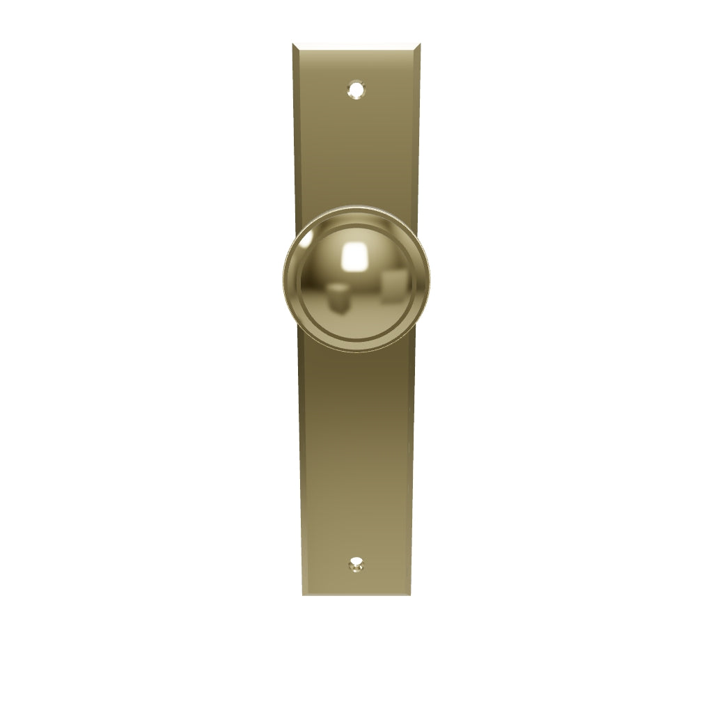 Paddington Knob Polished Brass Chamfered Backplate