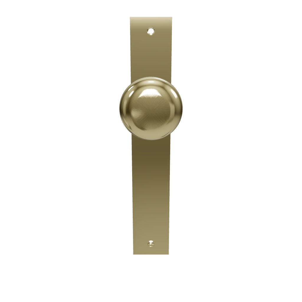 Cambridge Knob Rectangular Backplate Polished Brass