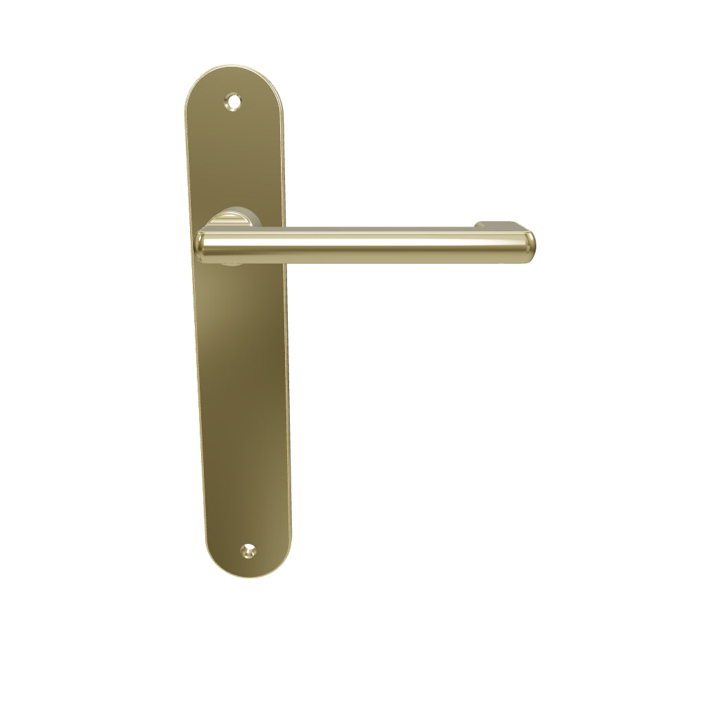 Baltimore Return Lever Oval Backplate Polished Brass