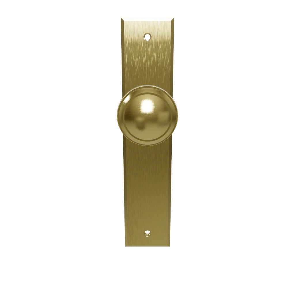 Paddington Knob Brushed Brass Chamfered Backplate