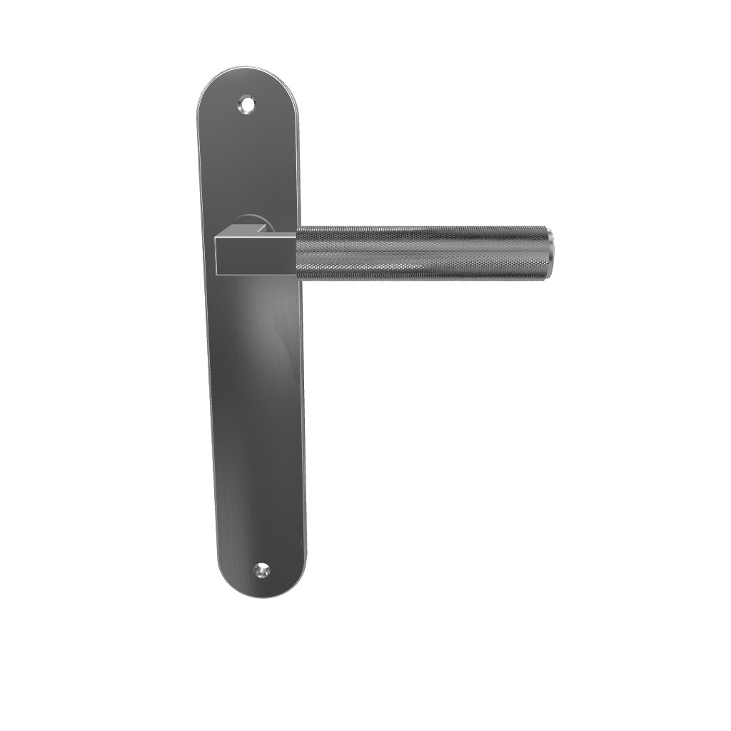 Brunswick Lever Brushed Chrome Oval Backplate
