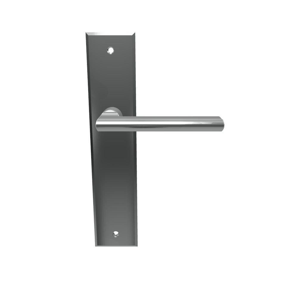 Baltimore Lever Brushed Chrome Chamfered Backplate