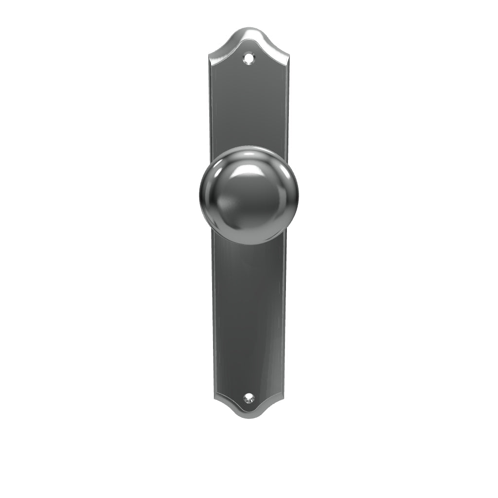 Cambridge Knob Shouldered Backplate Brushed Chrome