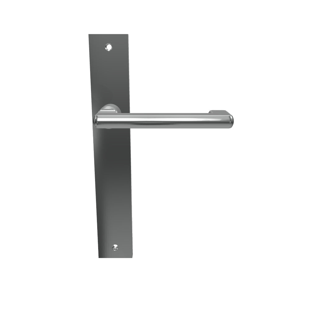 Baltimore Return Lever Rectangular Backplate Brushed Chrome
