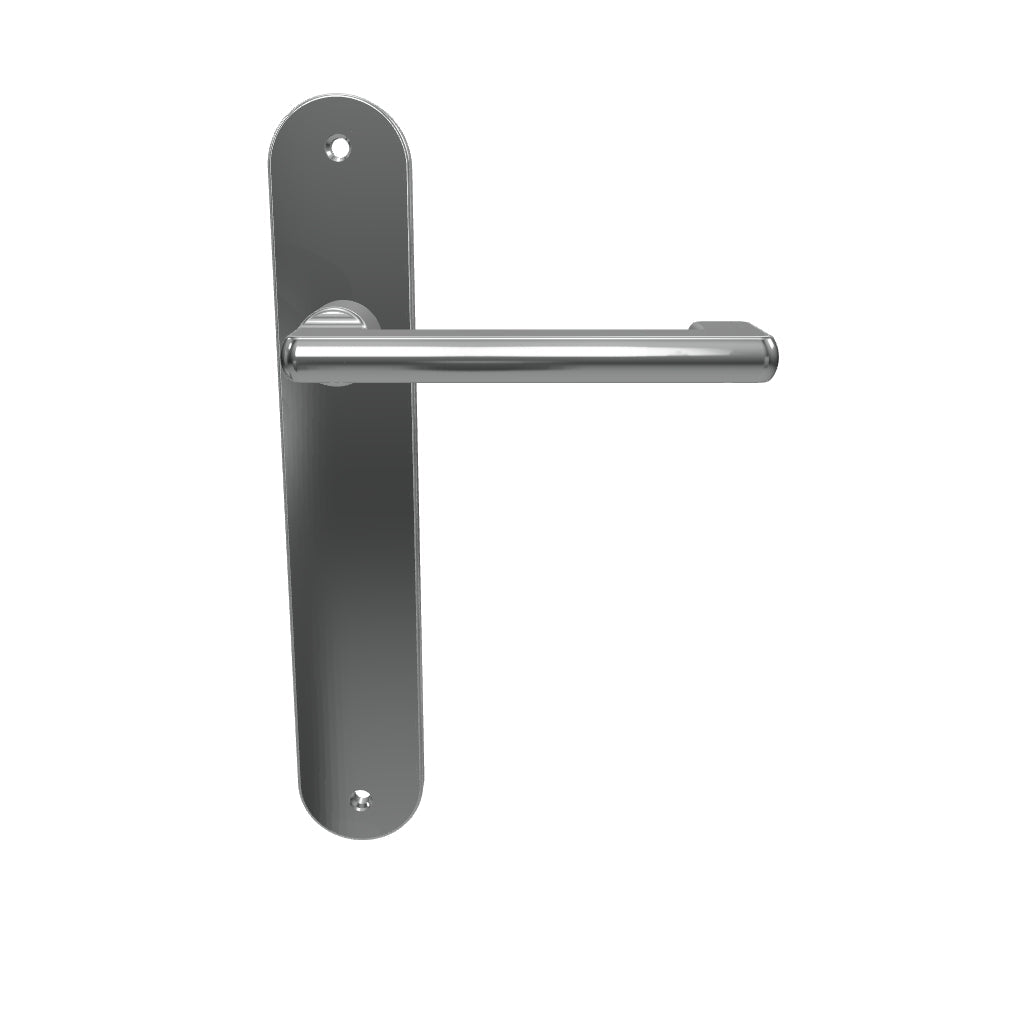 Baltimore Return Lever Oval Backplate Brushed Chrome