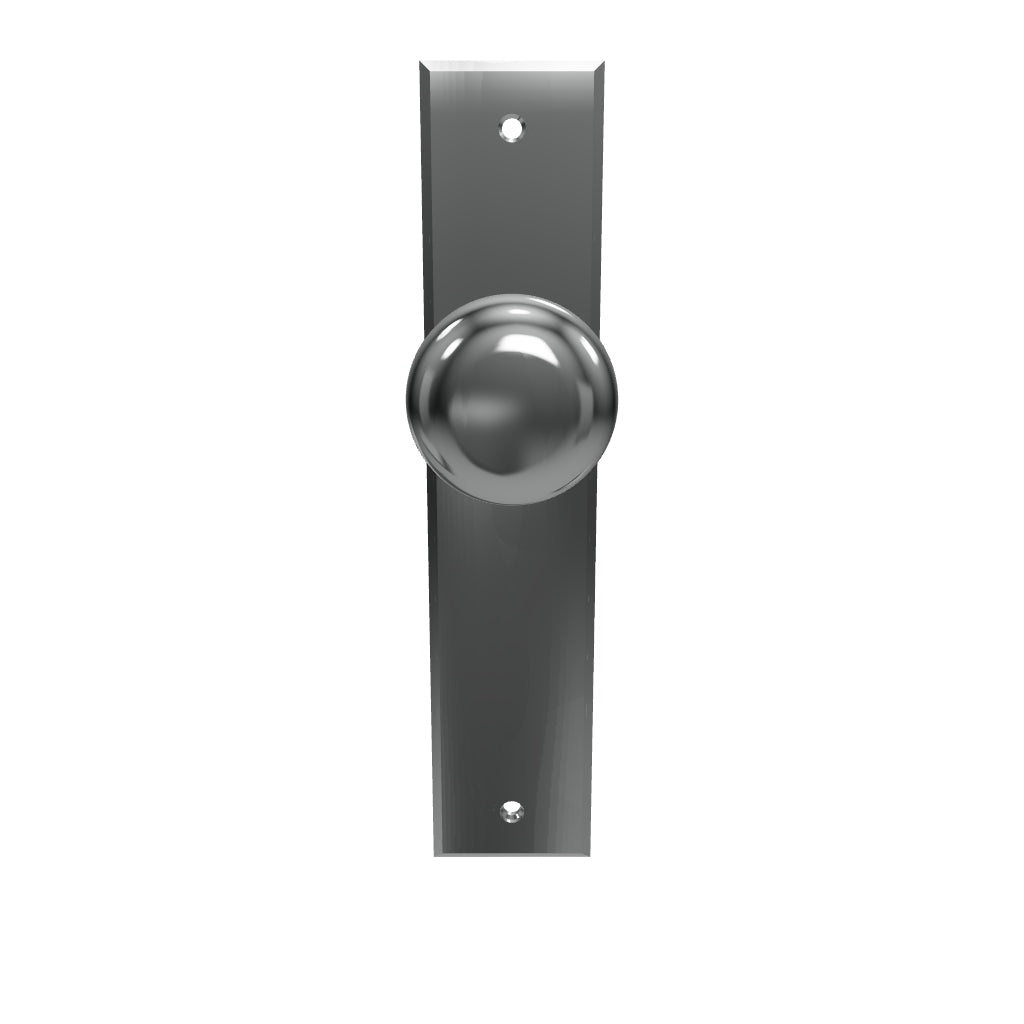 Cambridge Knob Brushed Chrome Chamfered Backplate