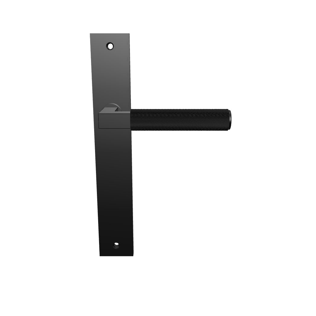 Brunswick Lever Matt Black Rectangular Backplate