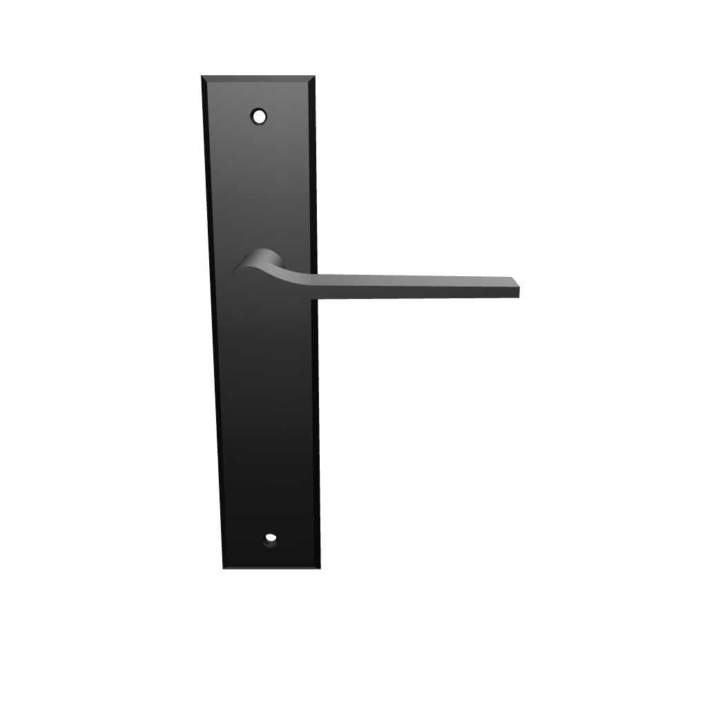 Como Lever Matt Black Chamfered Backplate