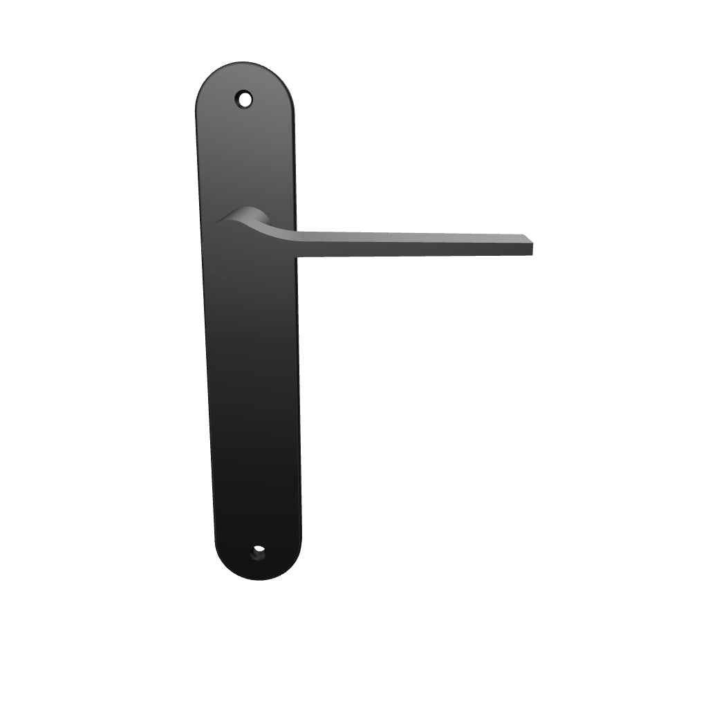 Como Lever Matt Black Oval Backplate