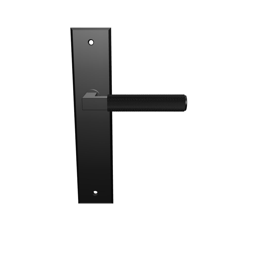 Brunswick Lever Matt Black Chamfered Backplate