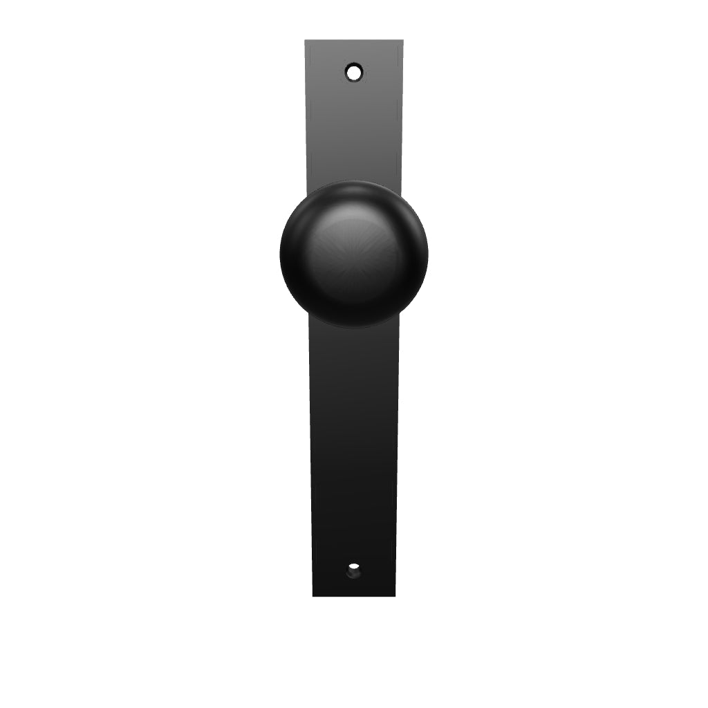 Cambridge Knob Rectangular Backplate Matt Black