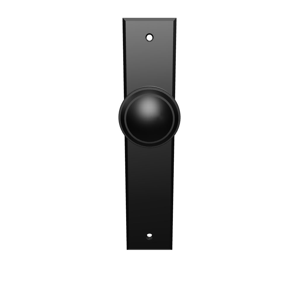 Paddington Knob Matt Black Chamfered Backplate