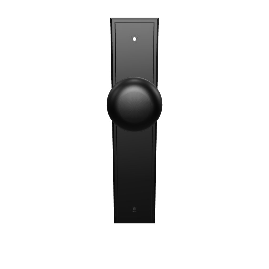 Cambridge Knob Stepped Backplate Matt Black