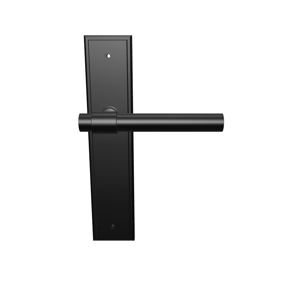 Helsinki Lever Stepped Backplate Matt Black
