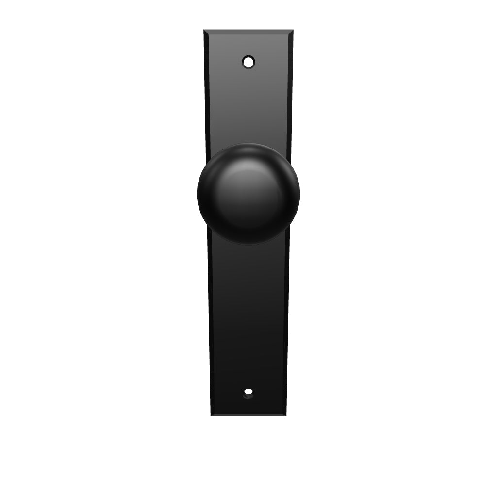 Cambridge Knob Matt Black Chamfered Backplate