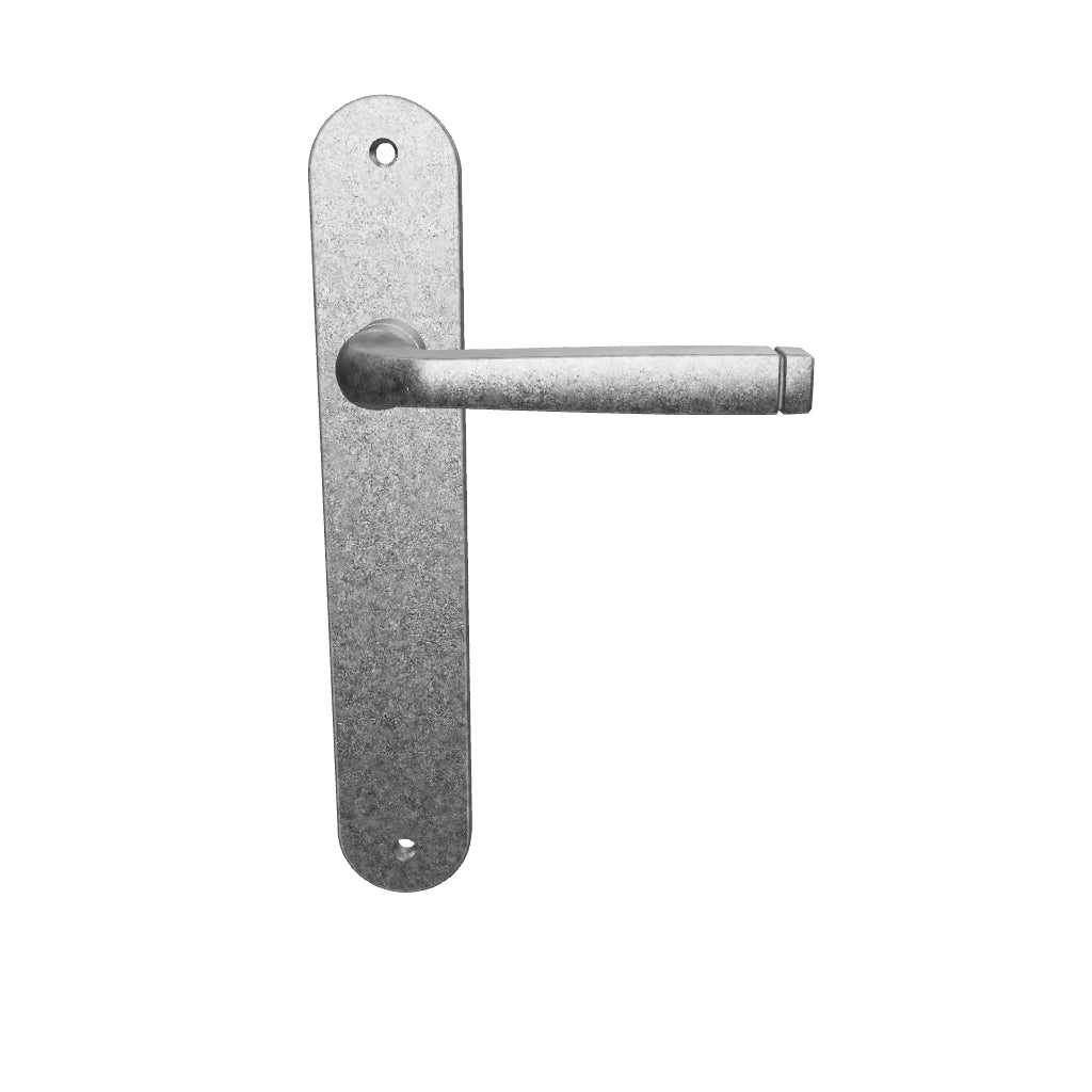 Annecy Lever Oval Backplate Distressed Nickel