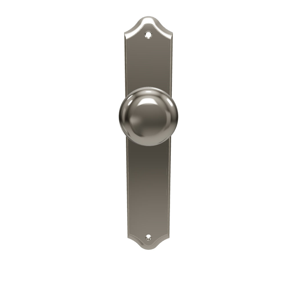 Cambridge Knob Shouldered Backplate Polished Nickel