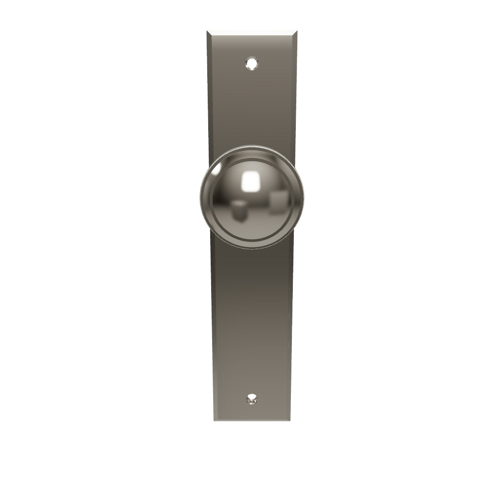 Paddington Knob Polished Nickel Chamfered Backplate
