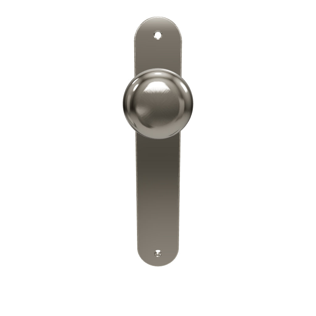 Cambridge Knob Oval Backplate Polished Nickel