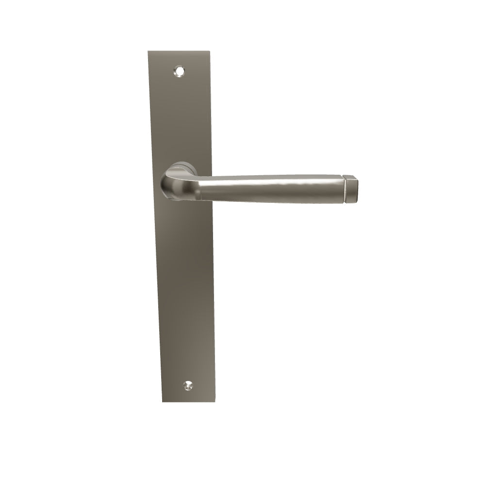 Annecy Lever Rectangular Backplate Satin Nickel