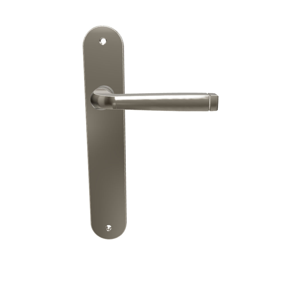Annecy Lever Oval Backplate Satin Nickel