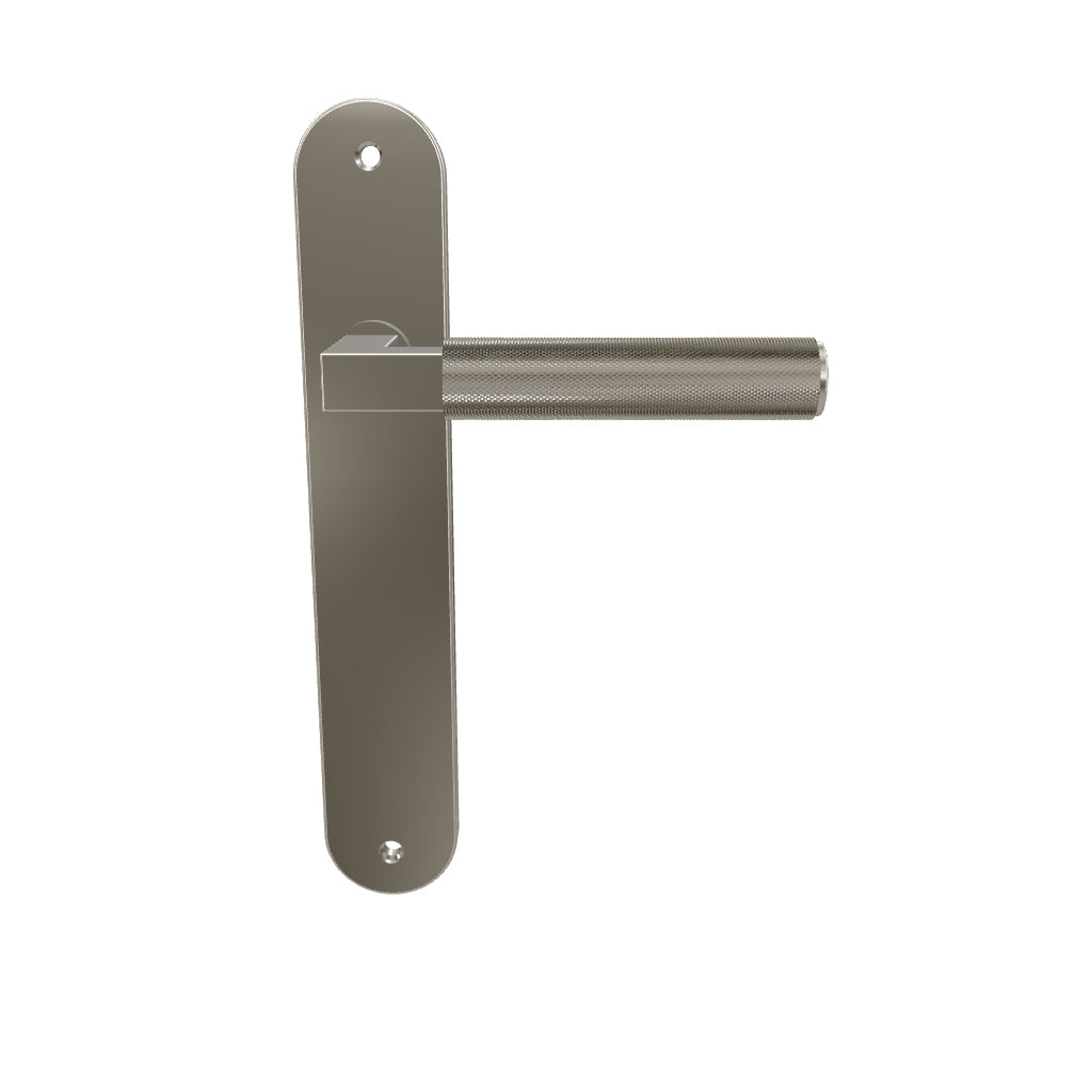 Brunswick Lever Satin Nickel Oval Backplate