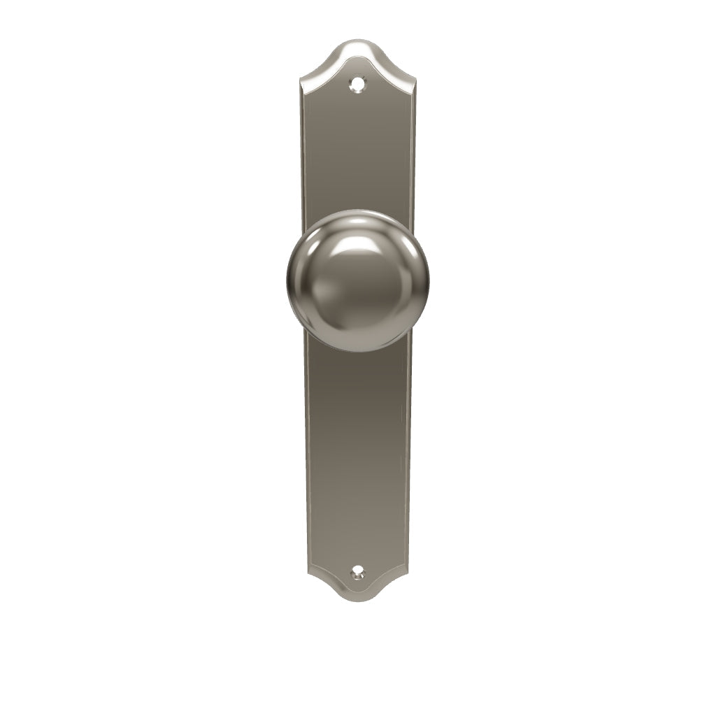 Cambridge Knob Shouldered Backplate Satin Nickel