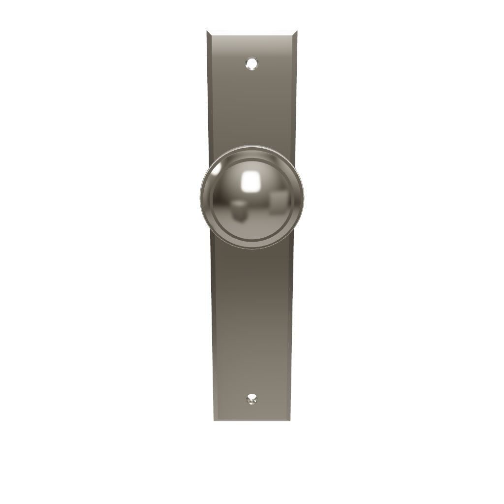 Paddington Knob Satin Nickel Chamfered Backplate