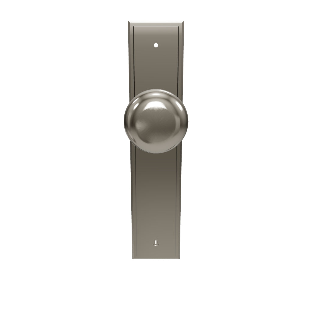 Cambridge Knob Stepped Backplate Satin Nickel