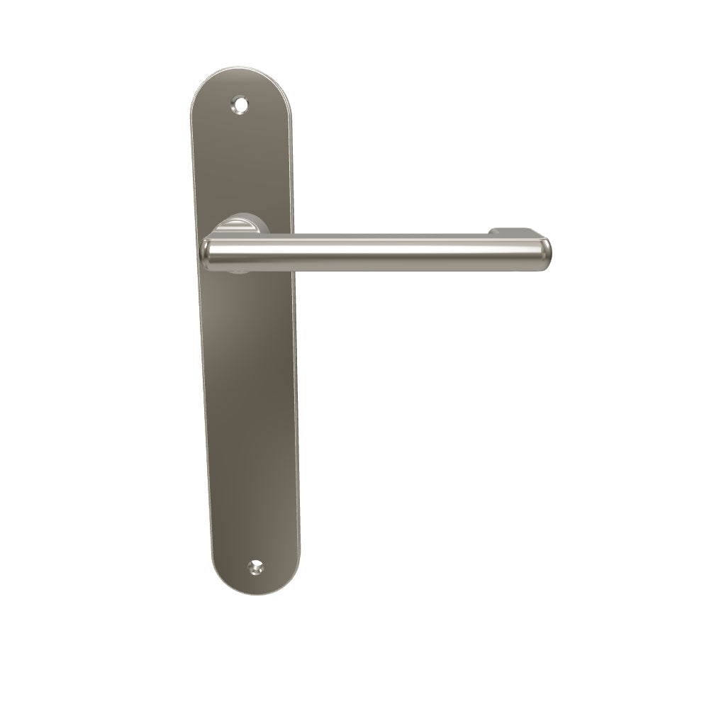Baltimore Return Lever Oval Backplate Satin Nickel