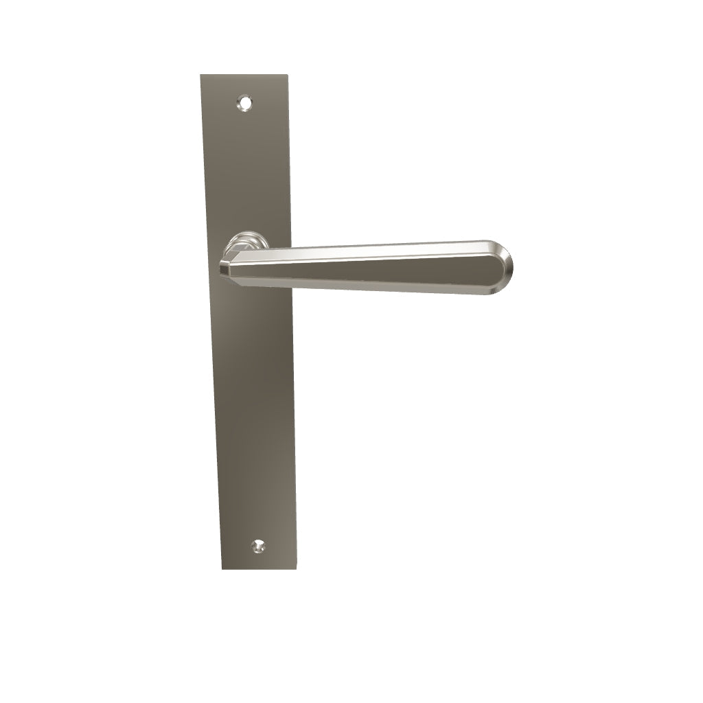 Copenhagen Lever Rectangular Backplate Satin Nickel
