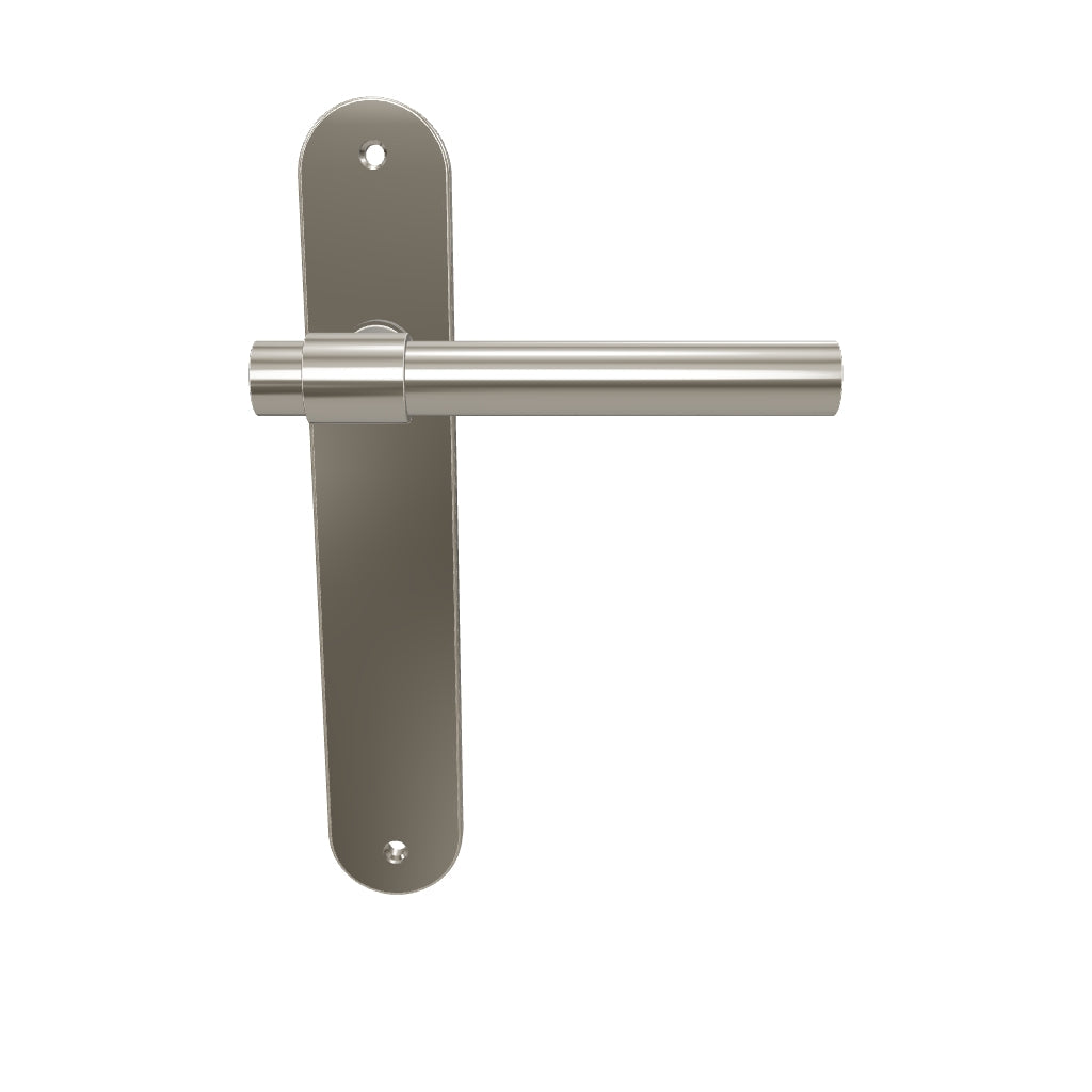 Helsinki Lever Oval Backplate Satin Nickel