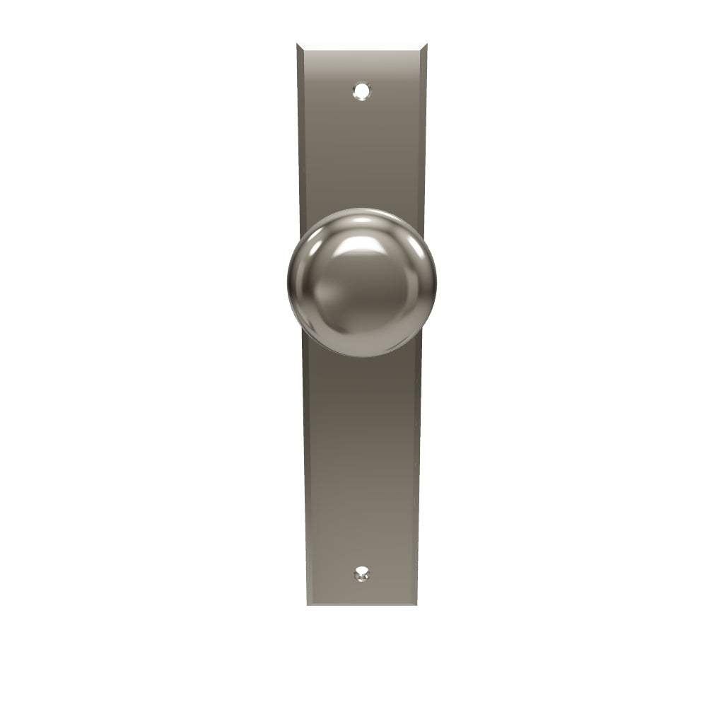 Cambridge Knob Satin Nickel Chamfered Backplate