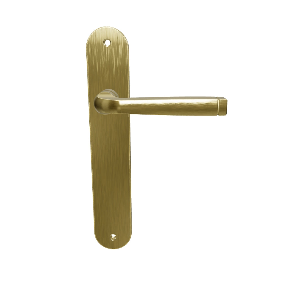 Annecy Lever Oval Backplate Brushed Brass