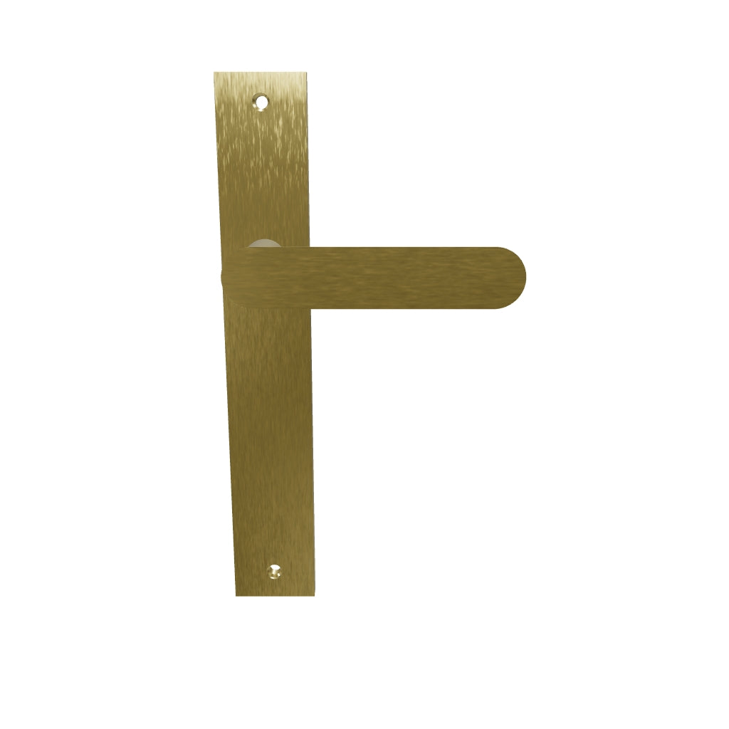 Bronte Lever Brushed Brass Rectangular Backplate