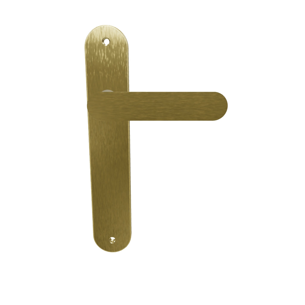 Bronte Lever Brushed Brass Oval Backplate